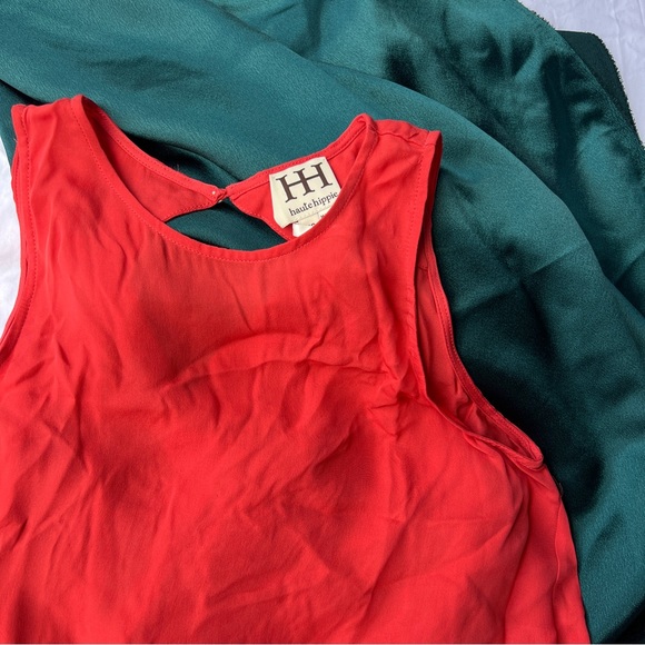 Haute Hippie Orange Sleeveless Blouse Women’s Size XS Exposed Back NEW WITH TAGS - Picture 2 of 12